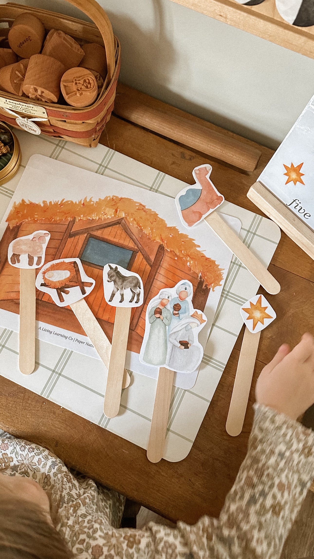 Paper Nativity Play Scene